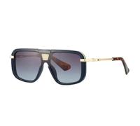 HPIRME Flat Top Oversized Vintage Big Frame Sunglasses Women for Men Luxury Punk Shades Uv400(Blue Gray)