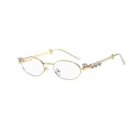 HPIRME Glasses Vintage Metal Uv400 Jelly Color Shades Fashion(Gold)