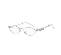 HPIRME Glasses Vintage Metal Uv400 Jelly Color Shades Fashion(Silver)