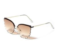 HPIRME Glasses Women Luxury Rimless Vintage Gradient Ladies Frameless Uv400 Metal(Brown)