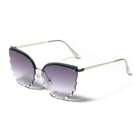 HPIRME Glasses Women Luxury Rimless Vintage Gradient Ladies Frameless Uv400 Metal(GRAY)