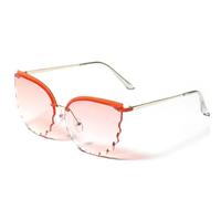 HPIRME Glasses Women Luxury Rimless Vintage Gradient Ladies Frameless Uv400 Metal(Pink)