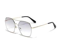 HPIRME Gradient Color Lens Woman Glasses Polygon Alloy Frame Male Female Fashion Female(Light Gray)