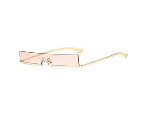 HPIRME Half Frame Small Rectangle Sunglasses Women One Piece Shades Men