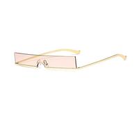 HPIRME Half Frame Small Rectangle Sunglasses Women One Piece Shades Men,Godlen Champagne,one size