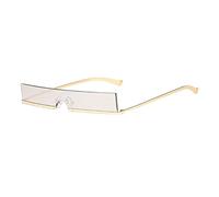 HPIRME Half Frame Small Rectangle Sunglasses Women One Piece Shades Men,Silver Reflective,one size