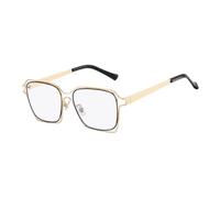 HPIRME Hollow-out Oversized Sunglasses Iridescent Two-tone Rectangular Frame Retro(gold)