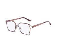 HPIRME Hollow-out Oversized Sunglasses Iridescent Two-tone Rectangular Frame Retro(gray pink)