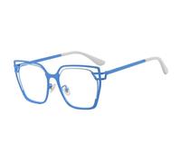 HPIRME Hollow Oversized Sunglasses Frame Women Fashion(Blue Clear)