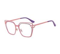 HPIRME Hollow Oversized Sunglasses Frame Women Fashion(Pink Clear)