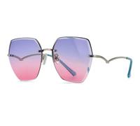 HPIRME Irregular Glasses Women Gradient Fashion Female Rimless Metal Curved Temples(1)