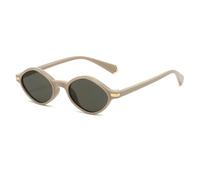 HPIRME Irregular Small Frame Glasses Women Luxury Vintage Hip Hop Men Punk Uv400(Coffee-Gray)