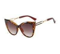 HPIRME Ladies Glasses Women Female Gradient Vintage Luxury Punk Shades Uv400(Leopard-Brown)