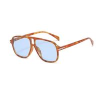 HPIRME Ladies Square Sunglasses Women Oversized Sun Glass Man UV400,C4 Hawksbill Blue,One size