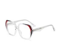 HPIRME Large Size Blocking Sunglasses Frame Women Spring Hinge Cat Eye(BlackRed)