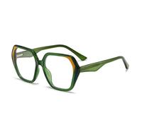 HPIRME Large Size Blocking Sunglasses Frame Women Spring Hinge Cat Eye(Green)