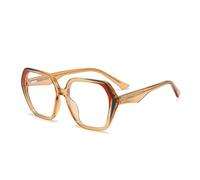HPIRME Large Size Blocking Sunglasses Frame Women Spring Hinge Cat Eye(Tea)