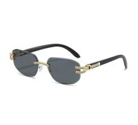 HPIRME Luxury Frameless Gradient Frame Women Glasses Frame Men Uv400(golden black)