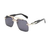 HPIRME Luxury Oval Rimless Glasses Men Women Retro Vintage Punk Oversized Shades Metal Frame(C1)