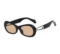 HPIRME Luxury Oval Women Sunglasses Retro Punk Men Outdoor Uv400(Black Tea)