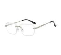 HPIRME Luxury Punk Fashion Rimless Women Glasses Cut Edge Men Uv400(Silver Clear)
