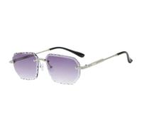 HPIRME Luxury Punk Fashion Rimless Women Glasses Cut Edge Men Uv400(Silver Gradient Grey)