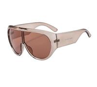 HPIRME Luxury Retro Big Frame Women Shades Uv400 Men One Piece(Brown-RedBrown)