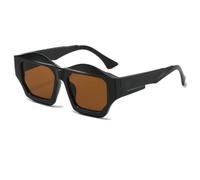 HPIRME Luxury Retro Women's Glasses Uv400 Fashion Men's Shades(Black-Brown)