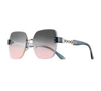 HPIRME Luxury Sunglasses Women Fashion Square Rimless Sun Glasses Female Shades Ladies Uv400(C1 Gradient Pink)
