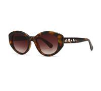 HPIRME Luxury Sunglasses Women Oval Uv Protection Shades Small Size Sunshade Mirror Uv400(Leopard)