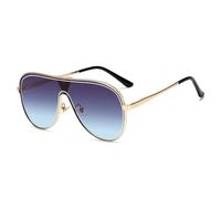 HPIRME Luxury Vintage Flat Top Glasses Women Big Frame Gradient Lens Round Man Driving Shades(C3 Grey Lens)