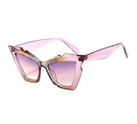 HPIRME Luxury Vintage Oversized Glasses Women Gradient Men Punk Big Frame Uv40(PurpleGray-Purple)