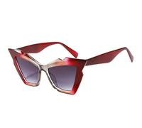 HPIRME Luxury Vintage Oversized Glasses Women Gradient Men Punk Big Frame Uv40(RedGray-Gray)