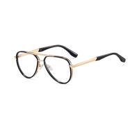 HPIRME Men Big Frame Glasses Blocking Double Bridge Metal Glasses Frame Male Spring Hinge Clear(2)