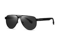 HPIRME Men Uv400 Polarized Sunglasses Women Metal Non-slip Frame Driving Shade(Matte Black Gray)