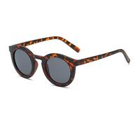HPIRME Men Women Candy Color Round Sunglasses Eyewear,C10 Hawksbill Black,one size