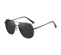 HPIRME Men's Glasses Luxury Metal Polarized Male Shades Uv400(Black Black)
