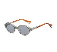 HPIRME Metal Core Oval Sunglasses(Transparent Gray Red)