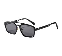 HPIRME Metal Double Beam Retro Men's Glasses Luxury Women's Outdoor Screen Mirrors Driving Mirrors Uv400(Black)