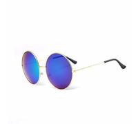 HPIRME Mirror Sunglasses Women Men UV400 Sun Glasses Female Male Oversized Round Circle Frame,4,One size