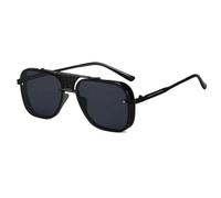 HPIRME Openwork Metal Glasses Men Vintage Punk Women(black)
