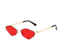 HPIRME Outdoor Riding Metal Frame Men Shades Fashion Polygon Women Vintage Uv400(Red)