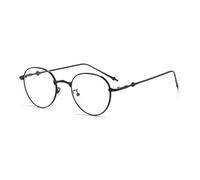 HPIRME Oval Glasses Women Metal Frame Vintage Men Shades Female Uv400(black clear)