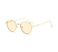 HPIRME Oval Glasses Women Metal Frame Vintage Men Shades Female Uv400(champagne)
