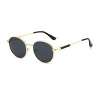 HPIRME Oval Shaped Glasses Geometric Metal Polarized(GOLDEN BLACK)