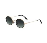 HPIRME Oval Shaped Women's Metal Glasses Fashion Retro Light Luxury Screen Mirrors Men's Punk(Gold green)