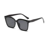 HPIRME Oversize Glasses Woman Vintage Female Big Frame Gradient Shades(black)