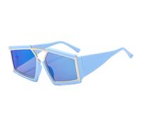 HPIRME Oversize Glasses Women Vintage Mirror Shades Uv400(blue)