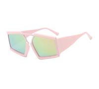HPIRME Oversize Glasses Women Vintage Mirror Shades Uv400(pink)