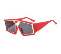 HPIRME Oversize Glasses Women Vintage Mirror Shades Uv400(red)